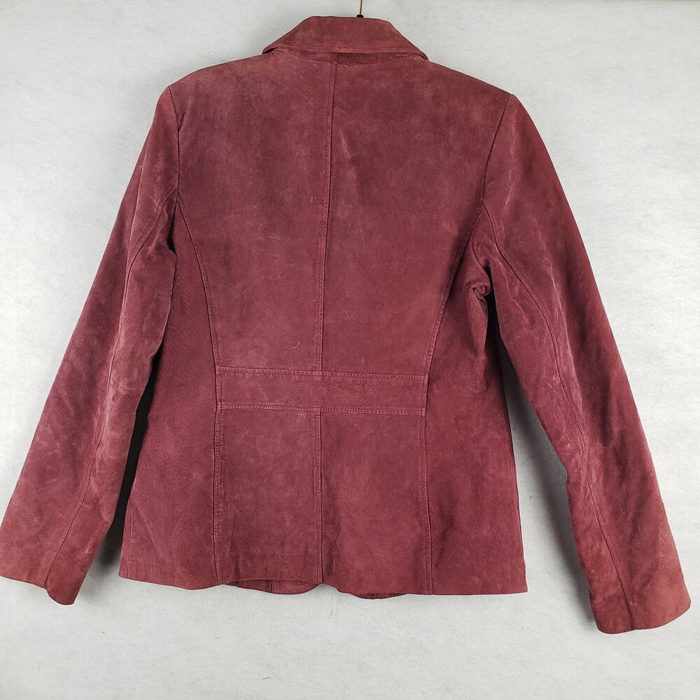 Style & Co Women's 14 Suede Leather Jacket Rusty Red Distressed‎ Western Boho - Picture 7 of 8